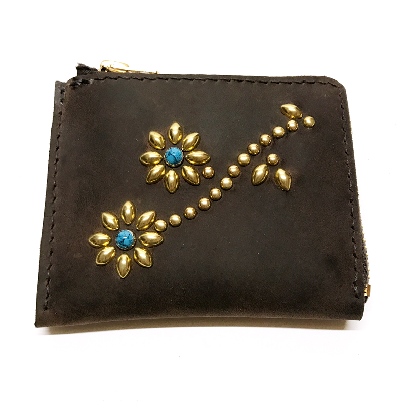 leather L Zip hand stitch Wallet