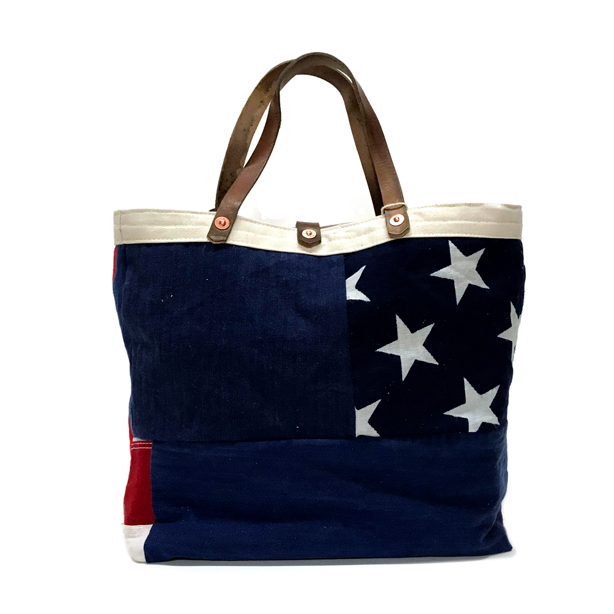 Patchwork Fabric Vintage USA Flag Mini Tote Bag
