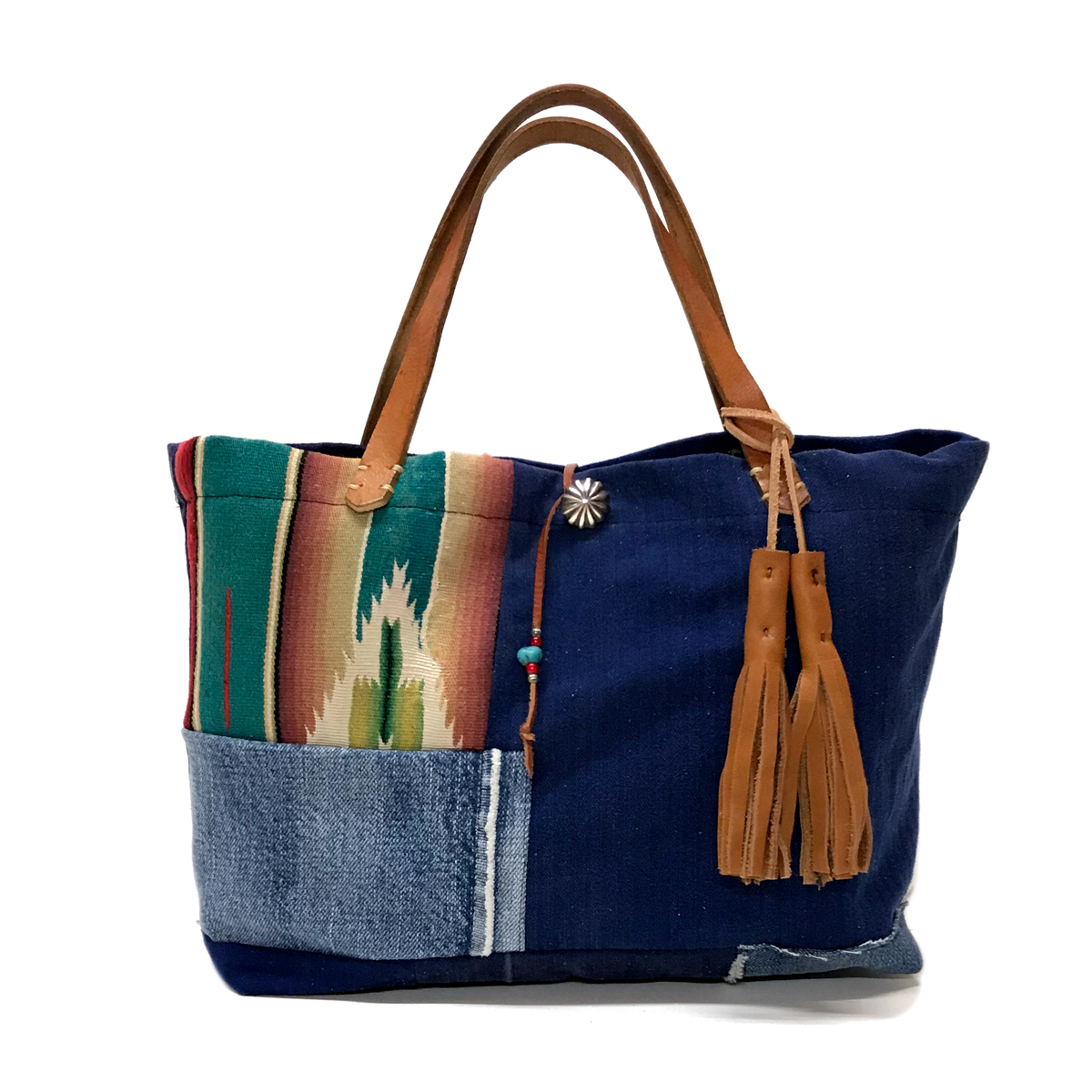Patchwork Vintage Fabric Mexican Rag Mini Tote Bag