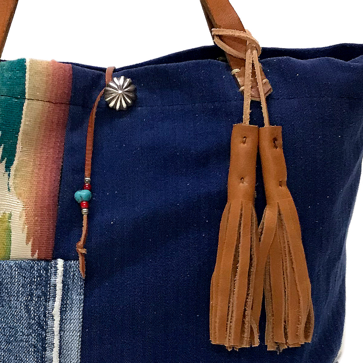 Patchwork Vintage Fabric Mexican Rag Mini Tote Bag