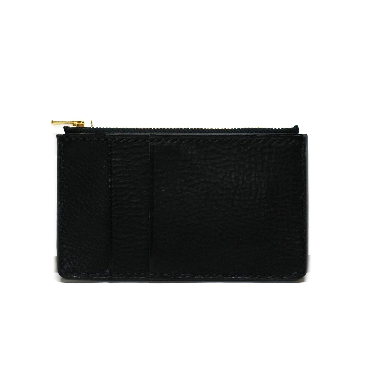 Grain leather Coin Card Case Black
