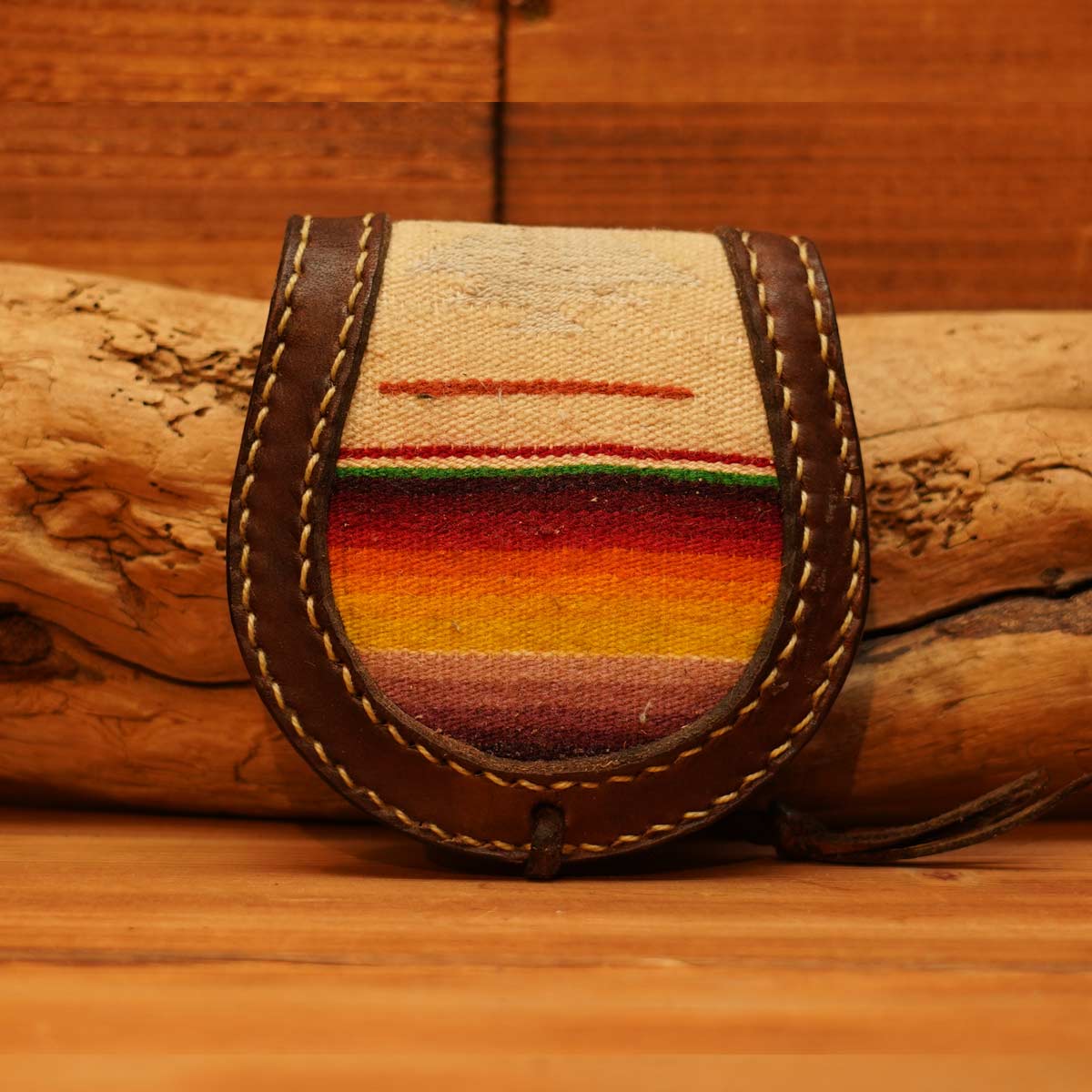 vintage mexicanrag&leather horseshoe coin purse