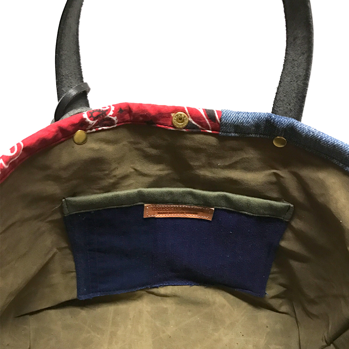 

Patchwork Vintage Fabric Bandana Denim Magic Braided Mini Tote Bag